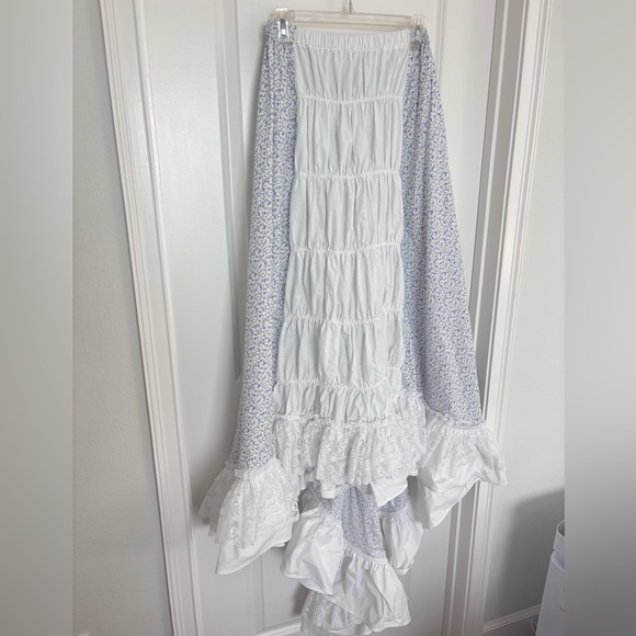 Recollections Renaissance TradWife Cosplay Floral Ruffled Skirt 100% Cotton - Picture 2 of 11